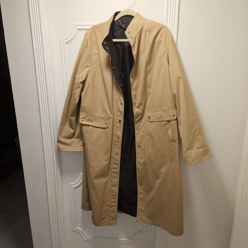 Vtg Men's London Fog Lined Trench /Raincoat Large 20.5 Button Down See Pics